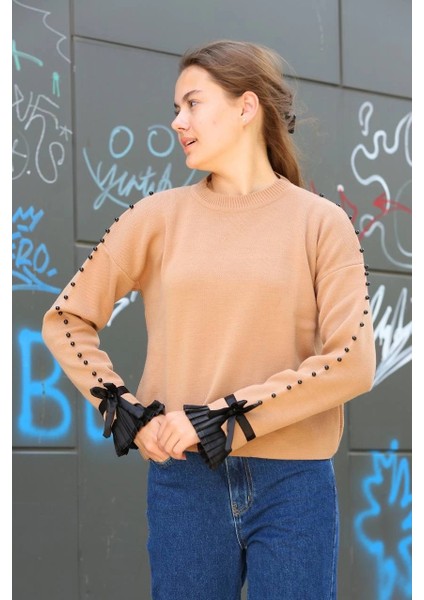 Lvsqvr Boncuklu Bile Detaylı Kazak Vizon (Beden: Standart) modelleri