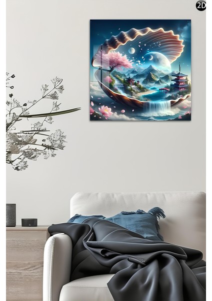 3D Görünümlü Temperli Cam Tablo – Zen Manzara ve Istiridye Şelale Temalı Uv Baskı 33X33 CM-CTK102 fırsatları