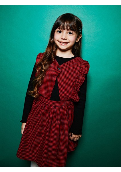 Yeni Sezon Yılbaşı Temalı Kız Çocuk Bluz ve Salopet Takım 2'li Takım