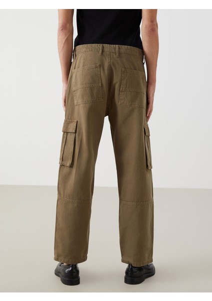 Yeni Sezon Rahat Kalıp Gabardin Erkek Kargo Pantolon fırsatları