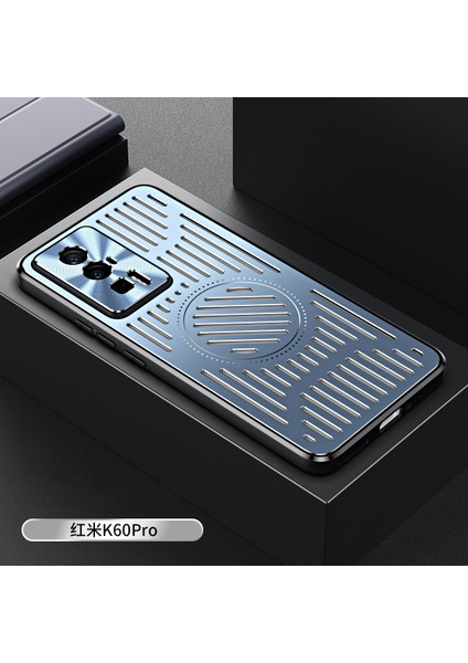Xiaomi Redmi K60 Pro Kılıfı, Manyetik Metal Isı Dağıtıcı Koruyucu Kılıf-Mavi (Yurt Dışından)