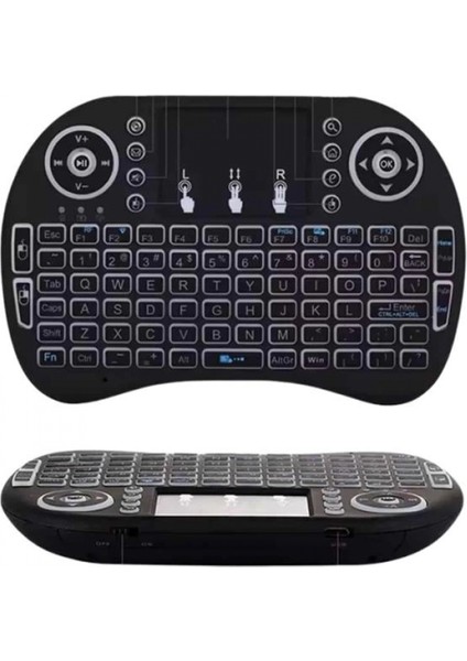 Kablosuz Türkçe Q Klavye RGB Işıklı Televizyon Ps3 Dokunmatik Mouse indirimleri