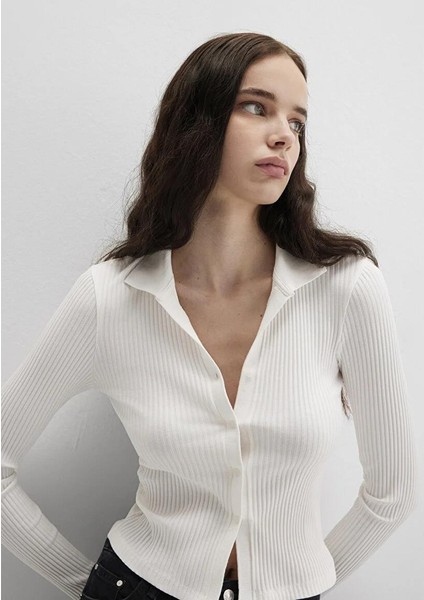 Kadın Ekru Polo Tişört M1613594-70057