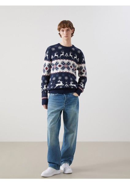 Yeni Sezon Bisiklet Yaka Uzun Kollu Yılbaşı Temalı Erkek Triko Kazak fiyatları