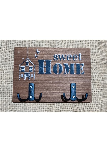 Doğal Ahşap Askılık Şık ve Dayanıklı Home Yazılı , Ev Desenli Ev Ofis ve Giriş Için Dekoratif Askı fiyatları