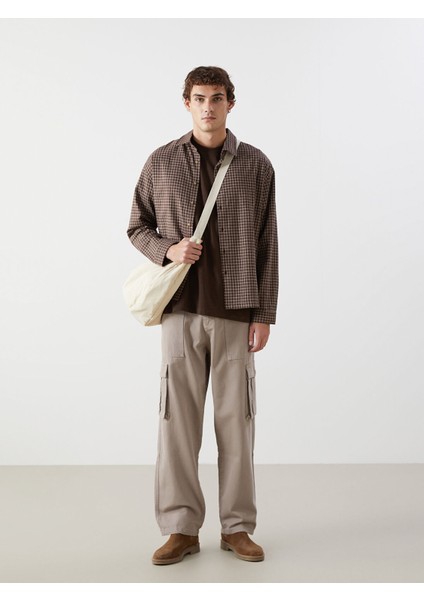 Yeni Sezon Rahat Kalıp Gabardin Erkek Kargo Pantolon