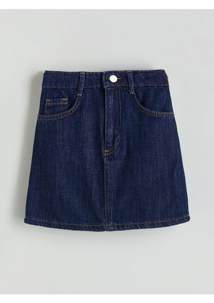 Yeni Sezon Beli Ayarlanabilir Lastikli Kız Çocuk Jean Etek