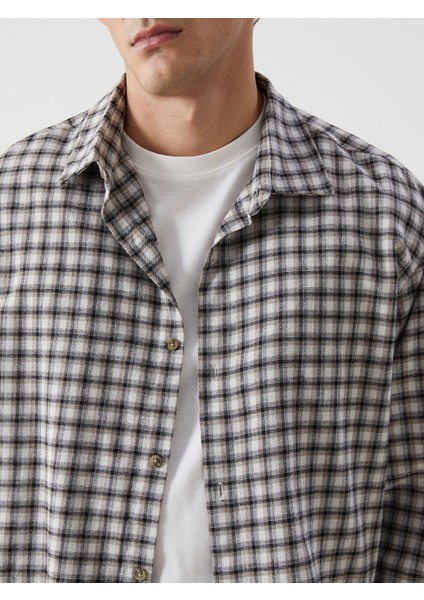 Yeni Sezon Rahat Kalıp Uzun Kollu Ekose Gabardin Erkek Gömlek modelleri