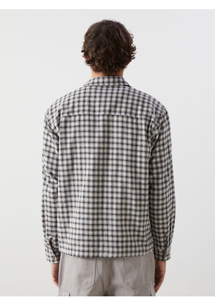 Yeni Sezon Rahat Kalıp Uzun Kollu Ekose Gabardin Erkek Gömlek fırsatları