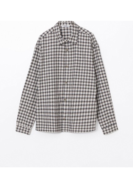 Yeni Sezon Rahat Kalıp Uzun Kollu Ekose Gabardin Erkek Gömlek indirimleri