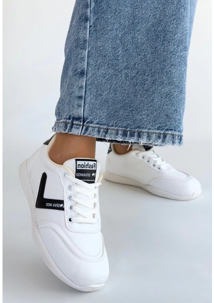 Nrtmsa Jowen Beyaz Cilt Siyah Detaylı Bağcıklı Spor Ayakkabı (Numara: 39) fiyatları