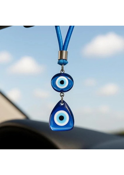 El Yapımı Şeffaf Cam Nazar Boncuğu Araba Dikiz Aynası Süsü fiyatları