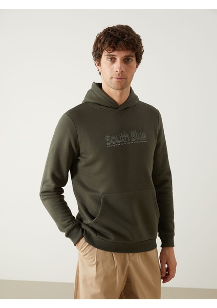 Yeni Sezon Uzun Kollu Baskılı Erkek Kalın Hoodie