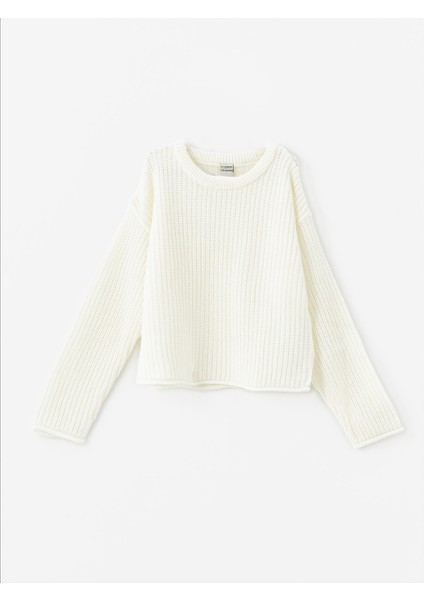 Yeni Sezon Bisiklet Yaka Uzun Kollu Kız Çocuk Triko Kazak