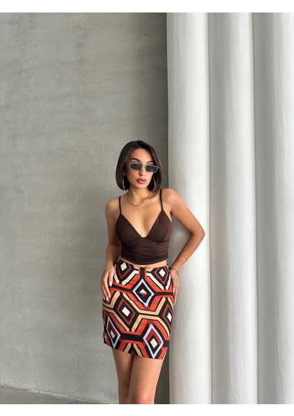 Nrtmsa Etnik Desen Etek S25470 Kırmızı (Beden: M)