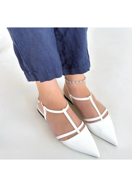 Nrtmsa Canca Beyaz Rugan Babet Ayakkabı (Numara: 37) fırsatları