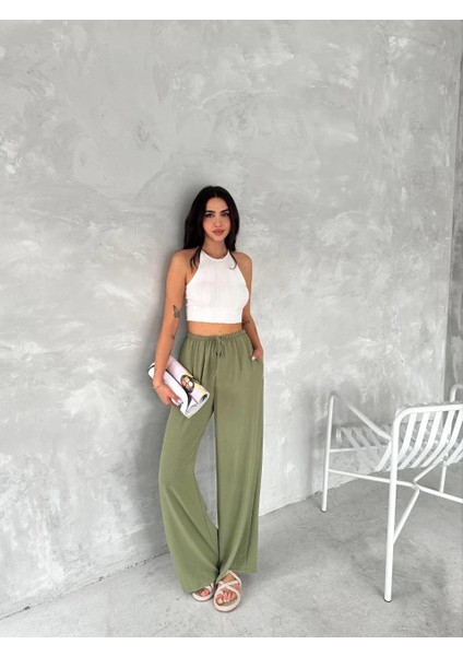 Ayrobin Oversize Kadın Pantalon - Mint Yeşili