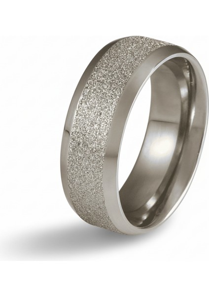 Gümüş Renk Zarif Tasarım 316L Kalite Paslanmaz Çelik Kadın Yüzük Alyans - 21 Ölçü