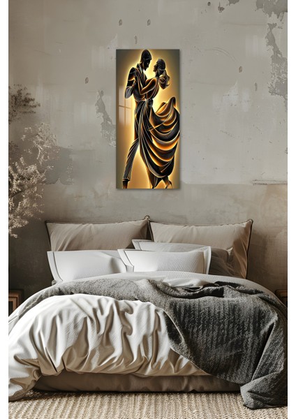 3D Görünümlü Temperli Cam Tablo – Dans Eden Çift Temalı Uv Baskı 30X60 cm - DCT129 fiyatları