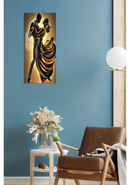 3D Görünümlü Temperli Cam Tablo – Dans Eden Çift Temalı Uv Baskı 30X60 cm - DCT129 modelleri