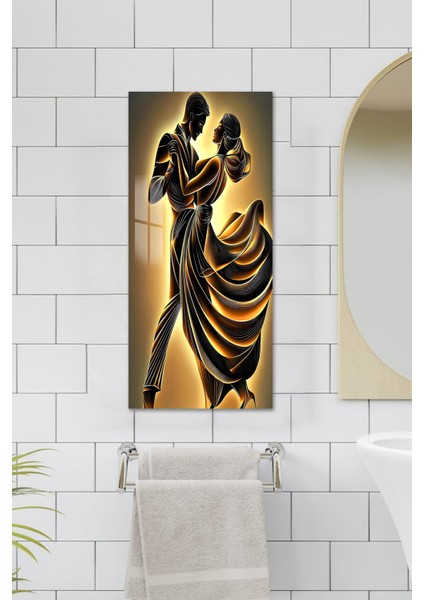 3D Görünümlü Temperli Cam Tablo – Dans Eden Çift Temalı Uv Baskı 30X60 cm - DCT129 indirimleri