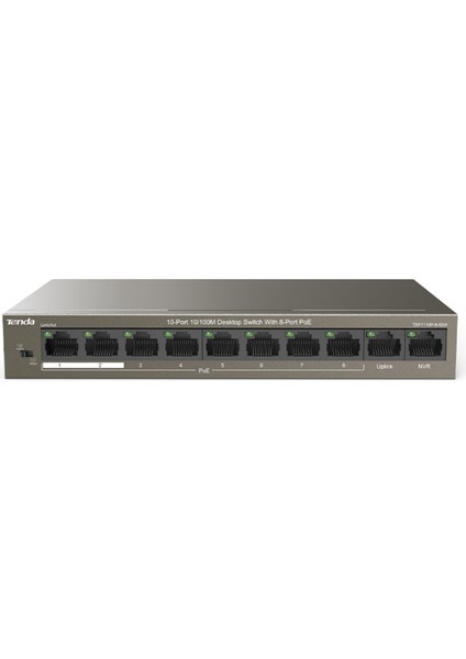 Tenda TEF1110P-8-63W 10 Port 10/100 8 Port Poe 63WATT Yonetılemez Desktop Swıtch