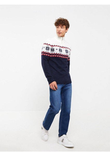 Yeni Sezon Dik Yaka Uzun Kollu Desenli Erkek Triko Kazak fiyatları