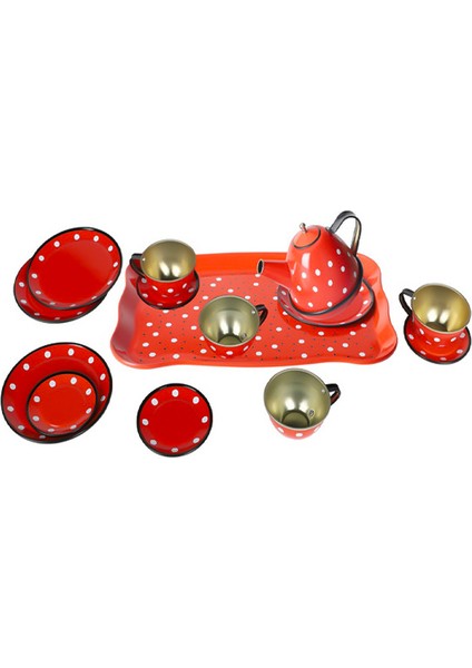 Metal Çay Seti Kırmızı Puantiye 620 C11 fiyatları