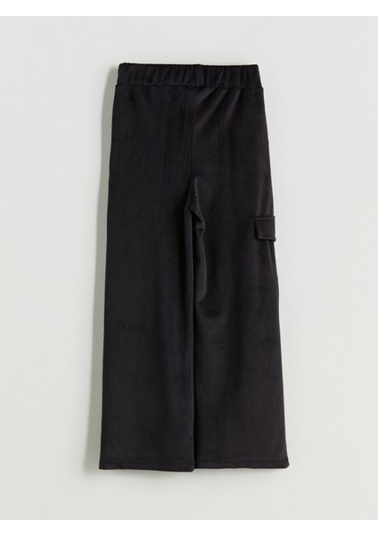 Yeni Sezon Beli Lastikli Kız Çocuk Kadife Eşofman Altı modelleri