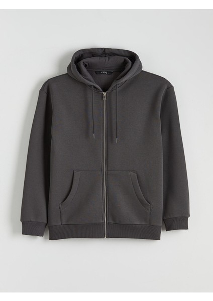 Yeni Sezon Kapüşonlu Erkek Fermuarlı Sweatshirt