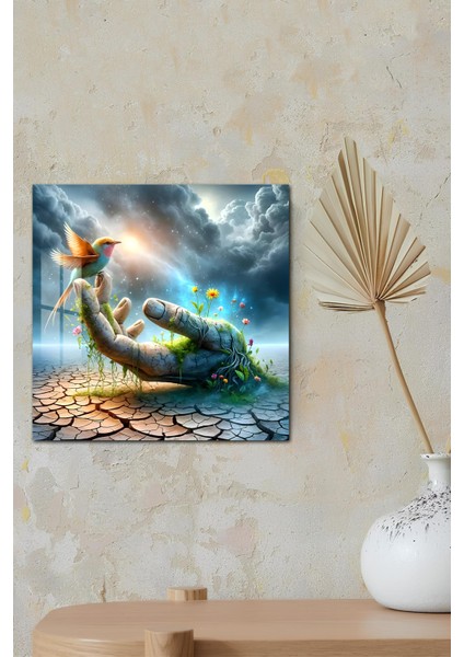 3D Görünümlü Temperli Cam Tablo – Kuş ve Doğa Teması Uv Baskı 33X33 CM-CTK134 modelleri