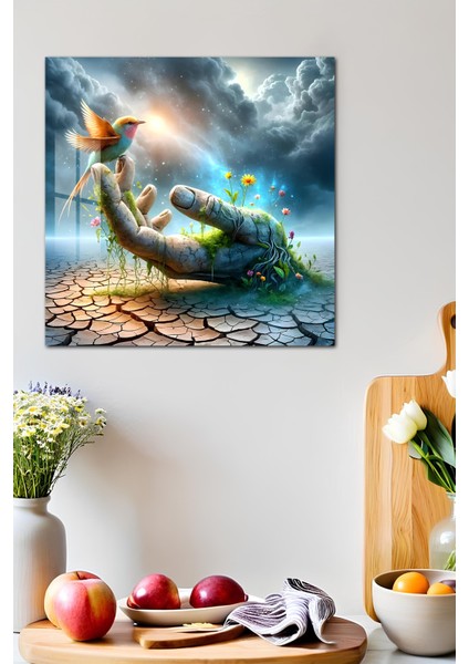 3D Görünümlü Temperli Cam Tablo – Kuş ve Doğa Teması Uv Baskı 33X33 CM-CTK134 fırsatları