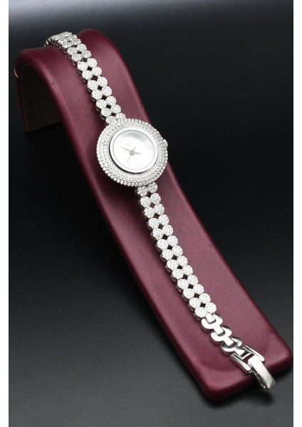 925 Ayar Gümüş Kadın Saati (Kadın Gümüş Saat) Zirkon Taşlı 902378