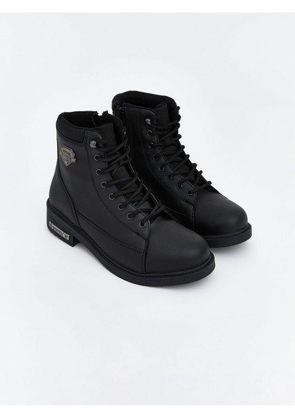 Yeni Sezon Bağcıklı Deri Görünümlü Erkek Bot