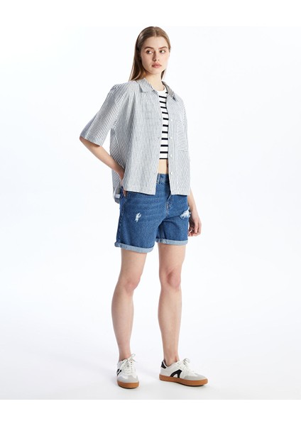Yeni Sezon Boyfriend Fit Yırtık Detaylı Kadın Jean Şort fiyatları