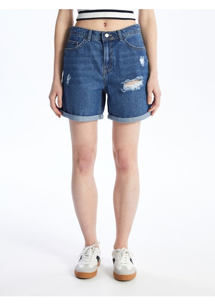 Yeni Sezon Boyfriend Fit Yırtık Detaylı Kadın Jean Şort modelleri