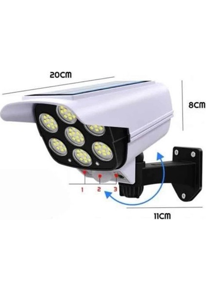 Solar Bahçe Lambası Uzaktan Kumandalı Kamera Görünümlü Hareket Sensörlü indirimleri