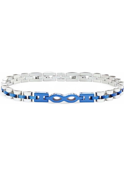 Erkek Sonsuzluk Lacivert Ful Çelik Bileklik