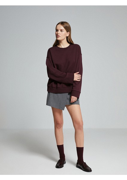 Yeni Sezon Bisiklet Yaka Oversize Kadın Sweatshirt fiyatları