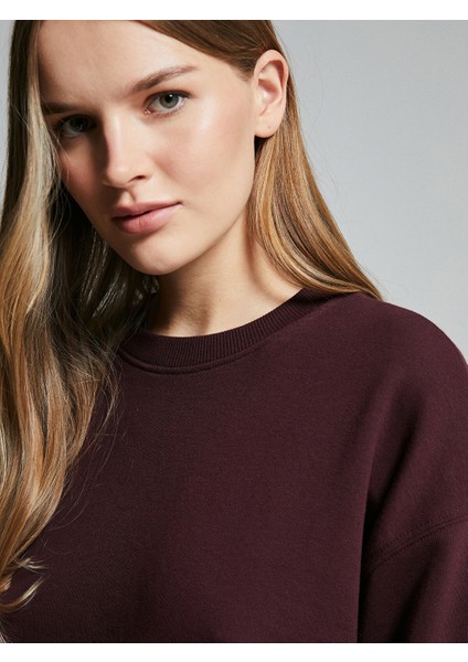 Yeni Sezon Bisiklet Yaka Oversize Kadın Sweatshirt modelleri