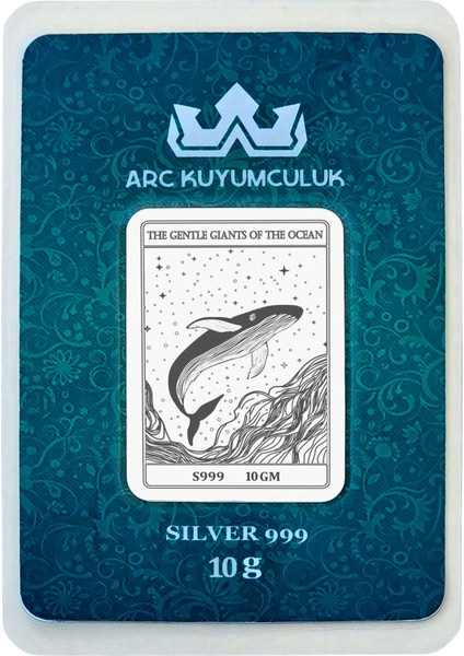 Hediyeye Özel 10 Gram 999 Ayar Gümüş ile Tasarlanmış Balina Temalı Gümüş KÜLÇESI-662