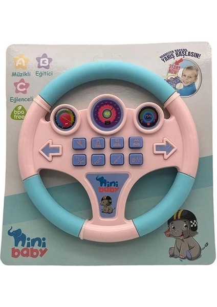 Nini Baby Direksiyon Eğitici Sesli Müzikli 21*21 cm 8 Tuşlu Oyuncak Direksiyon - 1 Adet Stokta Olan Gönderilir modelleri