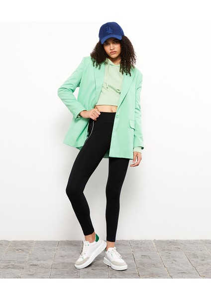 Yeni Sezon Beli Lastikli Düz Pamuklu Kadın Tayt