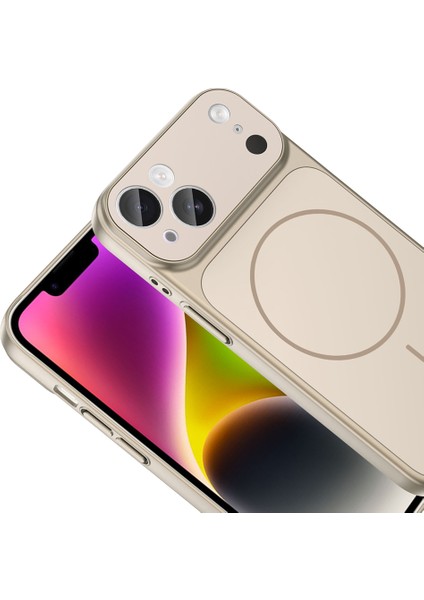 Iphone 15 Uyumlu Kılıf Magsafe Şarj Destekli Cam Çerçeveli Lüks Kapak modelleri