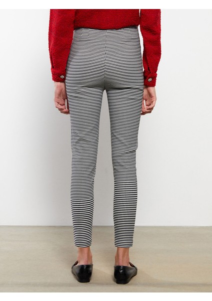 Yeni Sezon Normal Bel Dar Fit Ekose Kadın Pantolon indirimleri