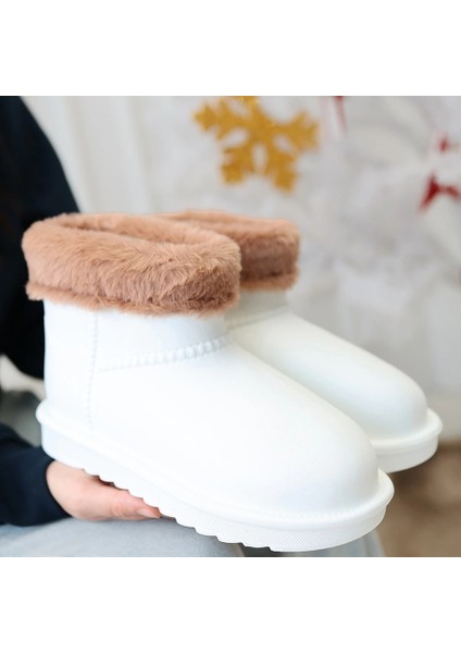 Lvsqvr Mordi Beyaz Oval Burunlu Su Geçirmez Içi Kürklü Bot (Numara: 36) fırsatları