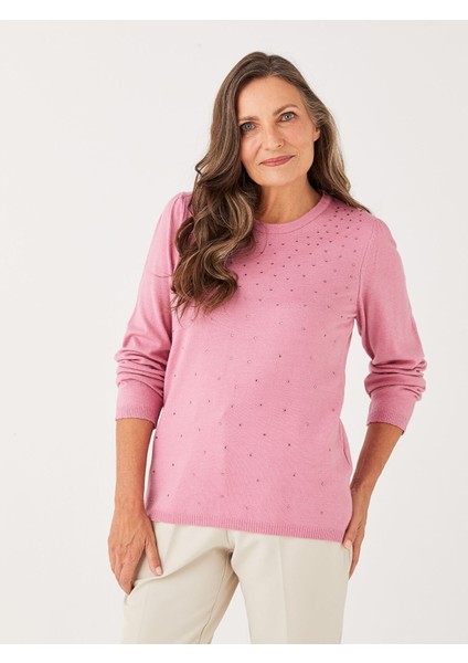 Yeni Sezon Bisiklet Yaka Taşlı Kadın Triko Kazak fiyatları