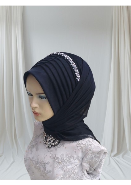 Aksesuar Dahil Simsiz Siyah Tek Tek Hazır Duvak Hazır Şal Hazır Türban