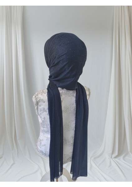 Açık Lacivert Aksesuarlı Hazır Şal Abiye Şal Hazır Türban fiyatları