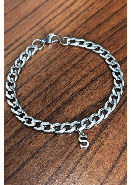 Kişiye Özel Harfli Kalın Gurmet Zincir Unisex Çelik Bileklik Sevgiliye Eşe Hediye ECK18H modelleri